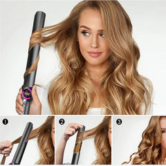 2-in-1 hair curler and straightener with ceramic plates – dual-use styling tool for smooth straight hair or defined curls