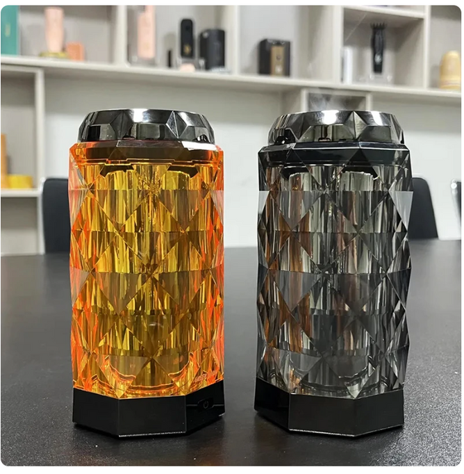 Crystal electric incense burner for aromatherapy – stylish home fragrance diffuser with LED lighting for relaxation and ambiance in UAE