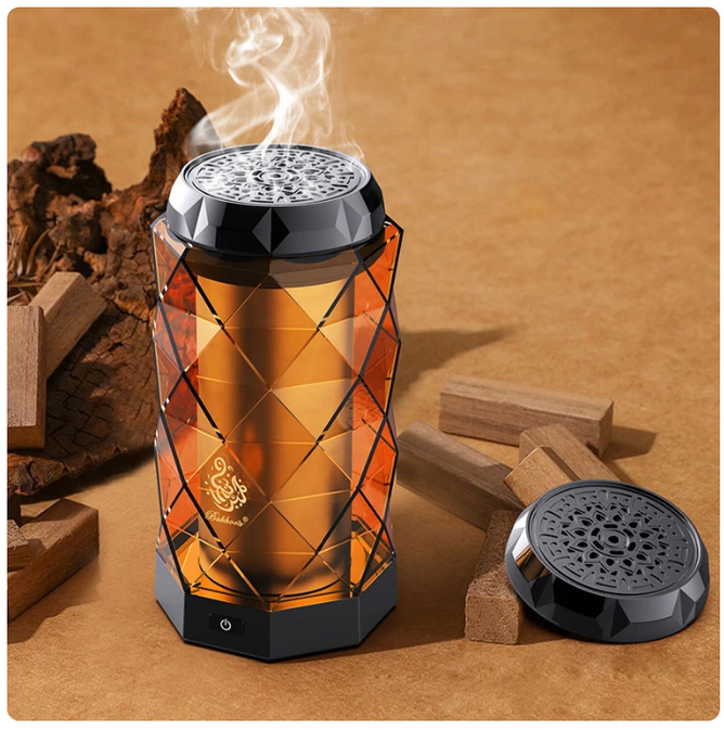 Crystal electric incense burner for aromatherapy – stylish home fragrance diffuser with LED lighting for relaxation and ambiance in UAE