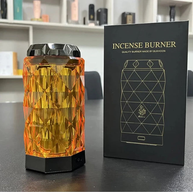 Crystal electric incense burner for aromatherapy – stylish home fragrance diffuser with LED lighting for relaxation and ambiance in UAE