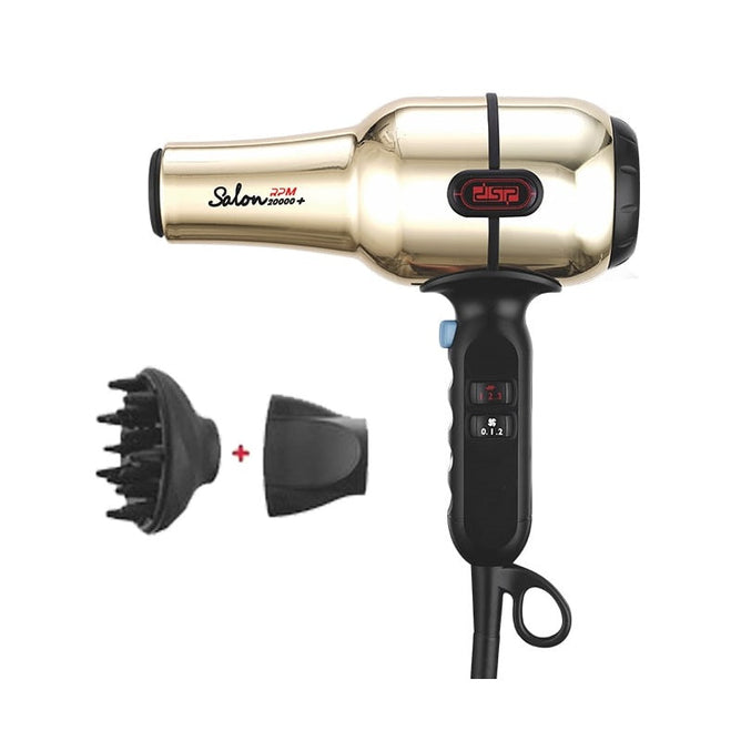 DSP hair dryer with powerful airflow and ionic technology for fast, frizz-free drying