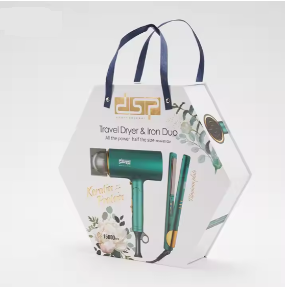 Dryer and iron duo for quick hair drying and straightening in one tool