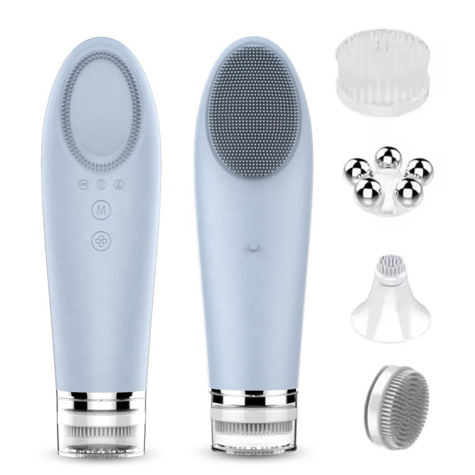 Face massager for rejuvenating skin and reducing tension with soothing vibrations