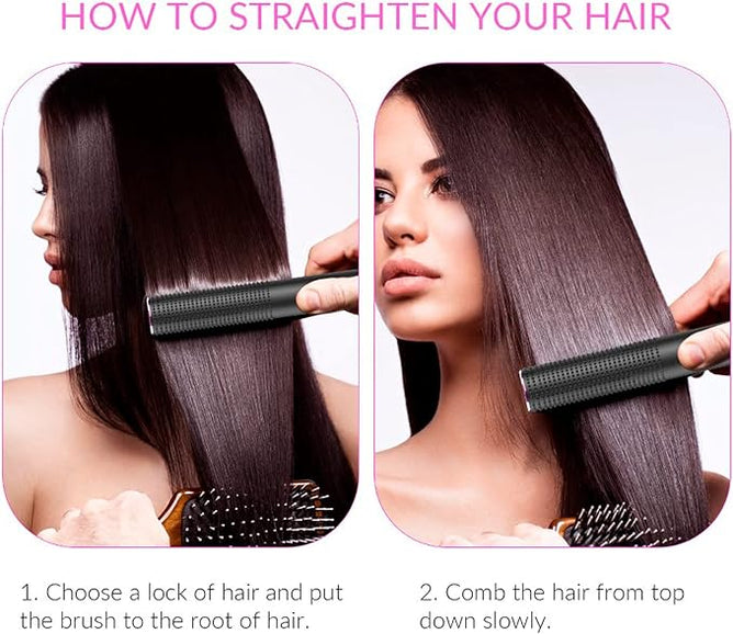 Hair curler brush with ceramic barrel for smooth curls and added volume