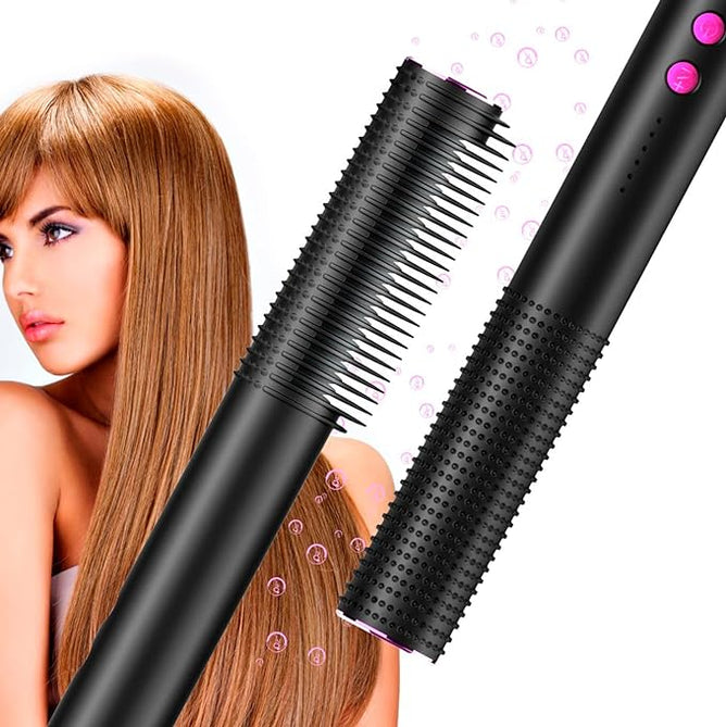 Hair curler brush with ceramic barrel for smooth curls and added volume