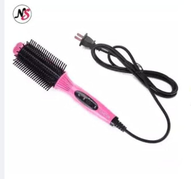 Hair curler brush 8810 with ceramic barrel for smooth curls and volume