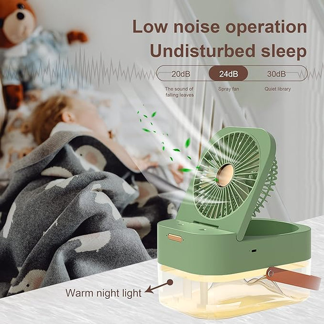 Portable mini air conditioner fan for personal cooling – USB rechargeable desktop cooler for UAE summer heat