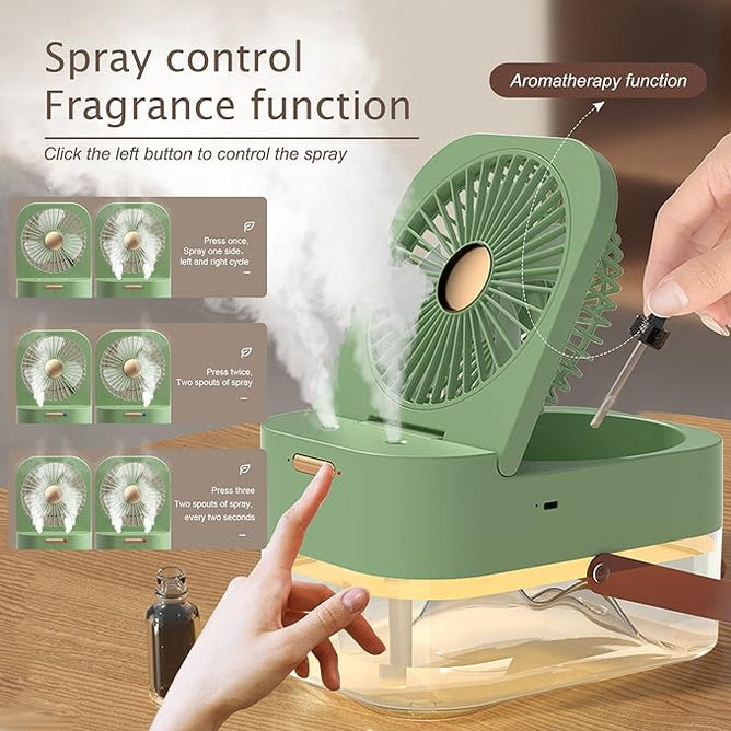 Portable mini air conditioner fan for personal cooling – USB rechargeable desktop cooler for UAE summer heat