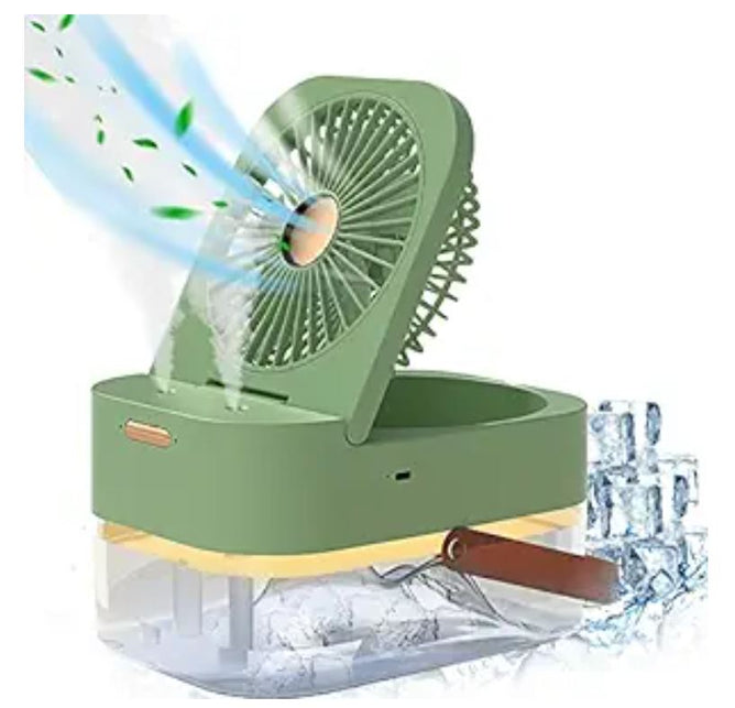 Portable mini air conditioner fan for personal cooling – USB rechargeable desktop cooler for UAE summer heat