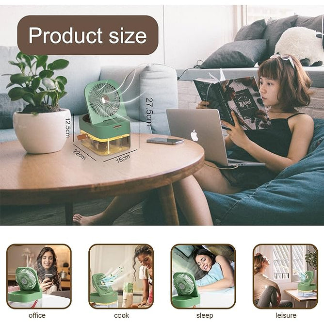 Portable mini air conditioner fan for personal cooling – USB rechargeable desktop cooler for UAE summer heat