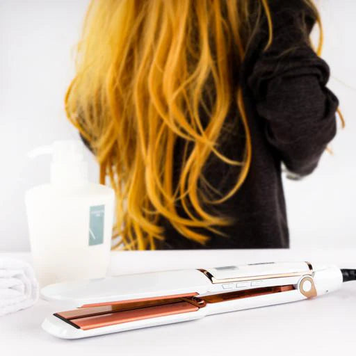 Wide Plate Hair Straightener with ceramic-coated plates and adjustable heat settings for fast, smooth, and frizz-free styling of thick or long hair