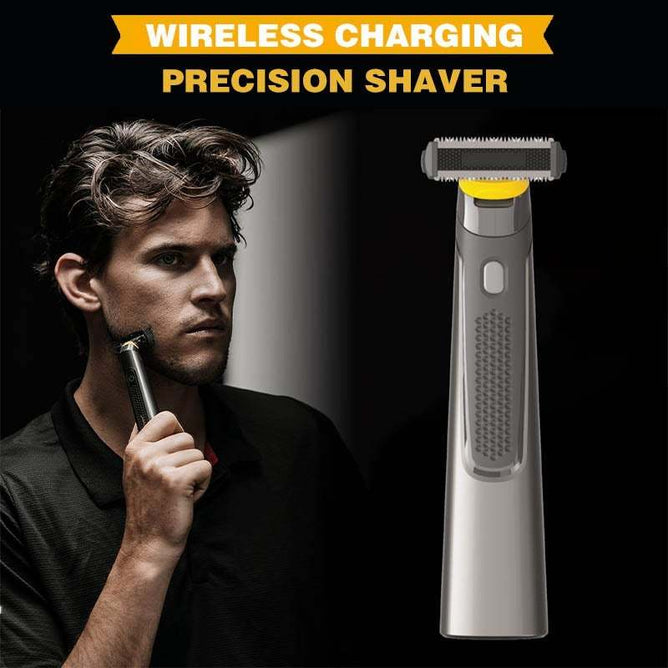 Wireless rechargeable precision shaver for men – straight shaver with replaceable blades and shaving cassettes for a close, smooth shave