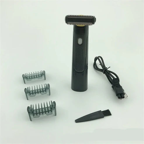 Wireless rechargeable precision shaver for men – straight shaver with replaceable blades and shaving cassettes for a close, smooth shave